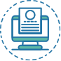 Laptop icon with a note on it