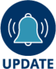 A bell with the word "update" under it.