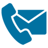 icon of an envelope and phone