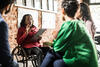 woman leads small group of people