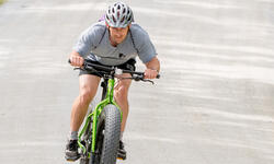 man on a mountain bike