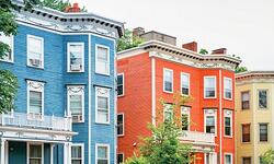 brightly colored houses