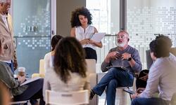 small group of people talking